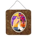 Micasa 6 x 6 in. Lady with her Chihuahua Aluminium Metal Wall or Door Hanging Prints MI628576